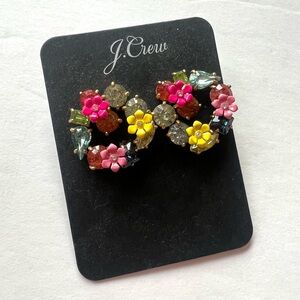 J. Crew Hypoallergenic Ear Posts floral enamel earrings